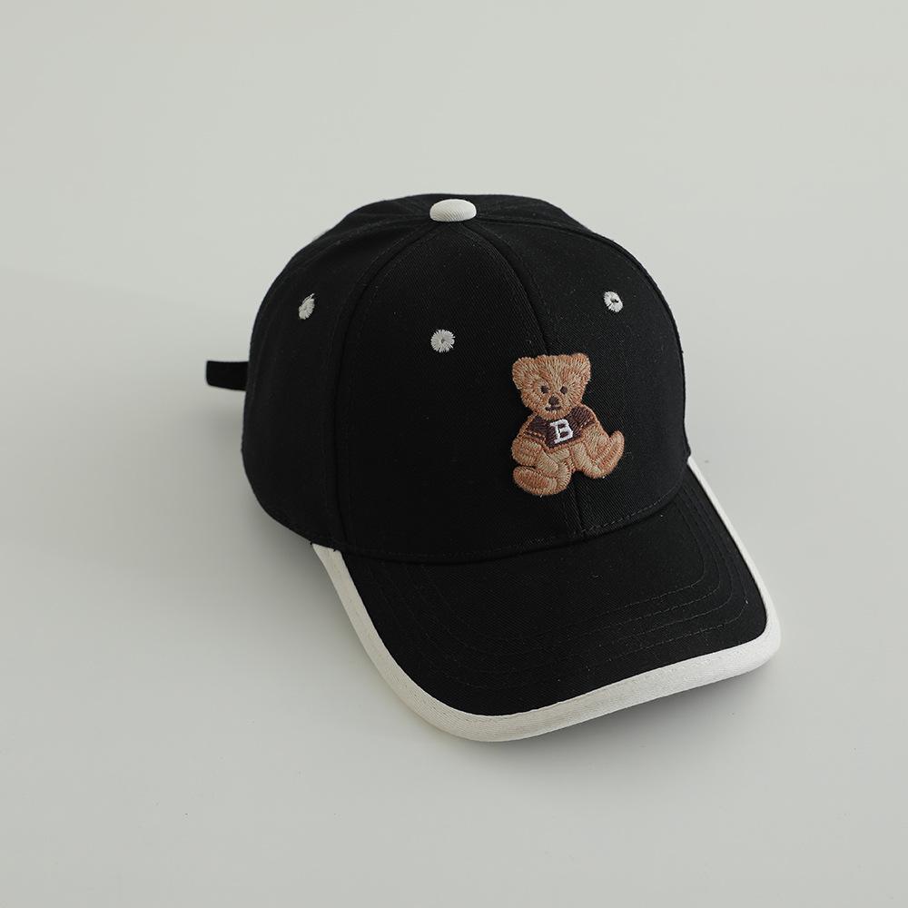 JYL TS DIY Медведь Детская Кепка Вышитая Нашивка Бейсболка Хлопок black_52-54CM розовый кружевной