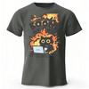Angry Cat At Work Pure Cotton Tshirt for Men Street Casual Sports Short Sleeved Shirt Women Fashionable Comfortable Casual Top