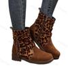 Fashion Large Size Fashion Women's Boots Autumn Winter New Buckle Strap Short Boots Leopard Comfortable Outdoor Non Slip Casual Shoes