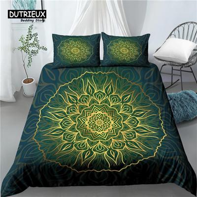 Hogar Vida Lujo Estampado Mandala 3D 2/3 Piezas Cómoda Funda Nórdica Funda de Almohada Juegos de Cama Queen y King Tamaño UE/EE.UU/AU