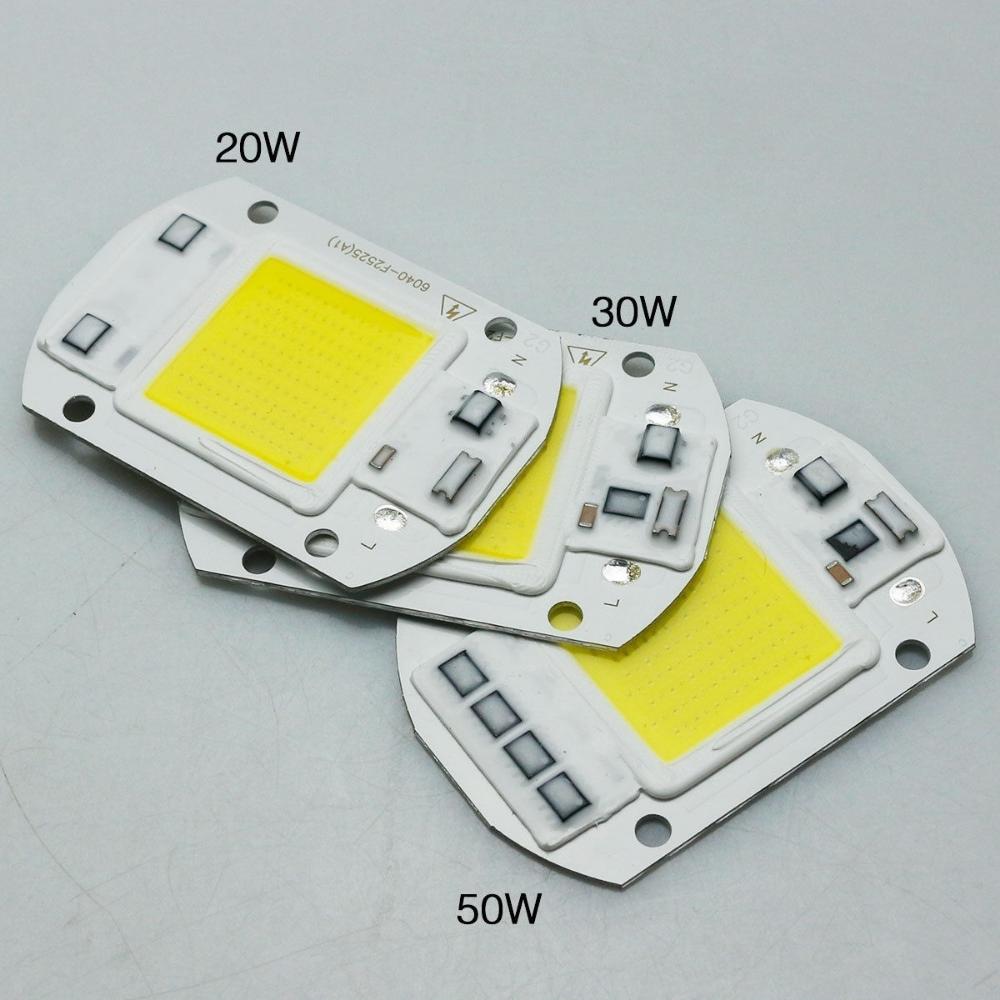 LED COB lamp Bead 20W 30W 50W AC 220V 240V IP65 Smart IC No Need Driver DIY Flood light Led Bulb Spotlight Outdoor Chip