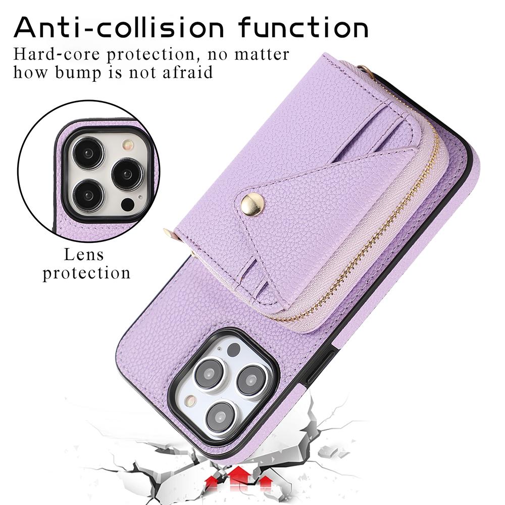 Crossbody Wallet Cards Bag Lanyard Zipper Kožené pouzdro pro iPhone 15 14 Plus 13 12 11 Pro Max XSMax XR Samsung S24 S23 S22 S21 Ultra Plus A15 A14 A54