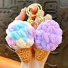 1PC Ice Cream Keychain Bag Pendants With Colorful Scoops Cute Mini Waffle Cones Perfect for Handbags Women
