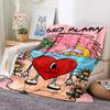 Cartoon Bad Bunny Coperta Coperte di flanella Musica pop latina Coperte calde in pile di peluche per biancheria da letto per divano adulto per tutte le stagioni