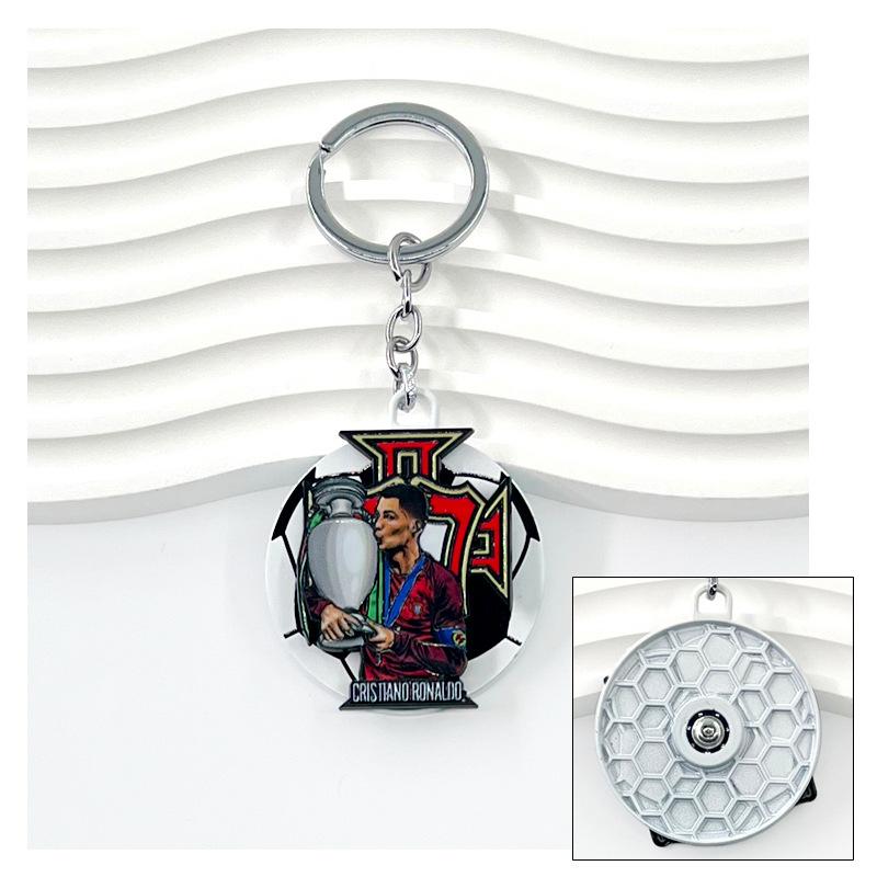 Chelsea AC Milan Barcelona Messi Real Madrid Ronaldo Football Keychain Turning Fan Pendant Blind Box Gift