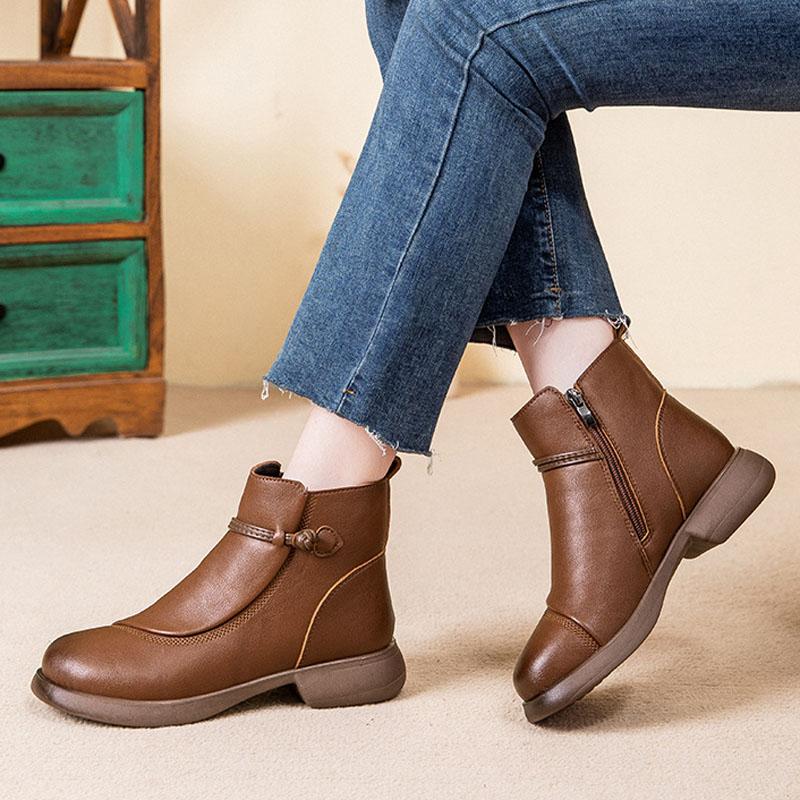 Round Toe Winter Boots Women's Pu Leather Short Boots Warm Female Shoes Woman Winter Waterproof Snow Boot Botas Mujer WSH5240