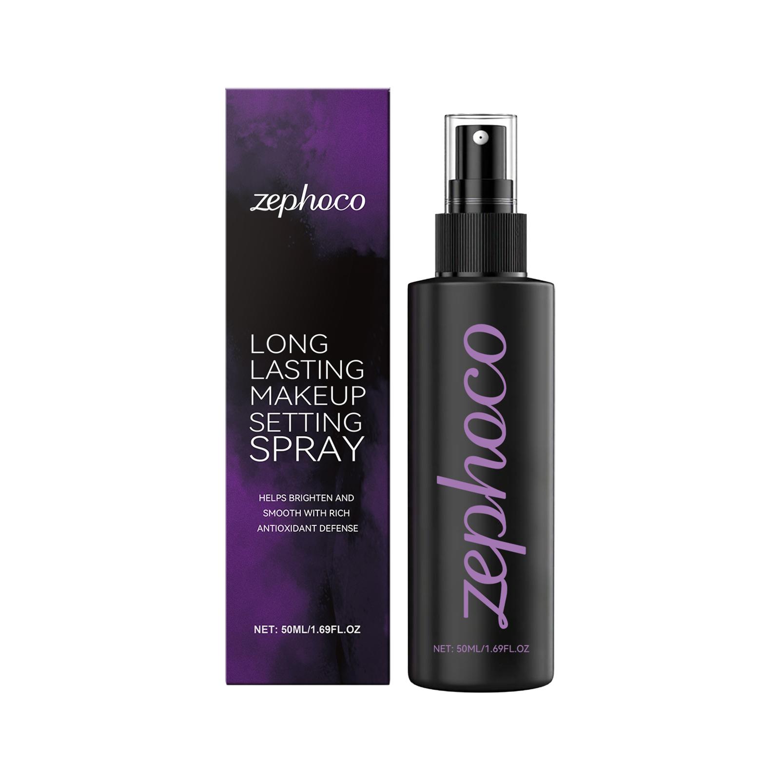 Zephoco Setting Spray voor Make-up Waterdicht Langhoudend Antioxidant Zweetbestendig Oliecontrole Diepe Hydratatie Make-up Fixerende Spray black