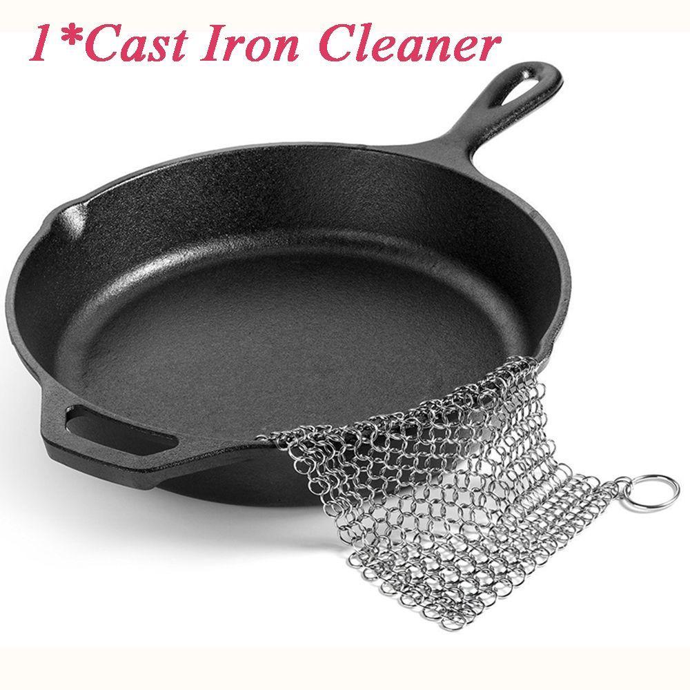 Scrubber Durable Chainmail Square Cleaning Cast Iron Cleaner Stainless Steel Kitchen Tool Pan Brush