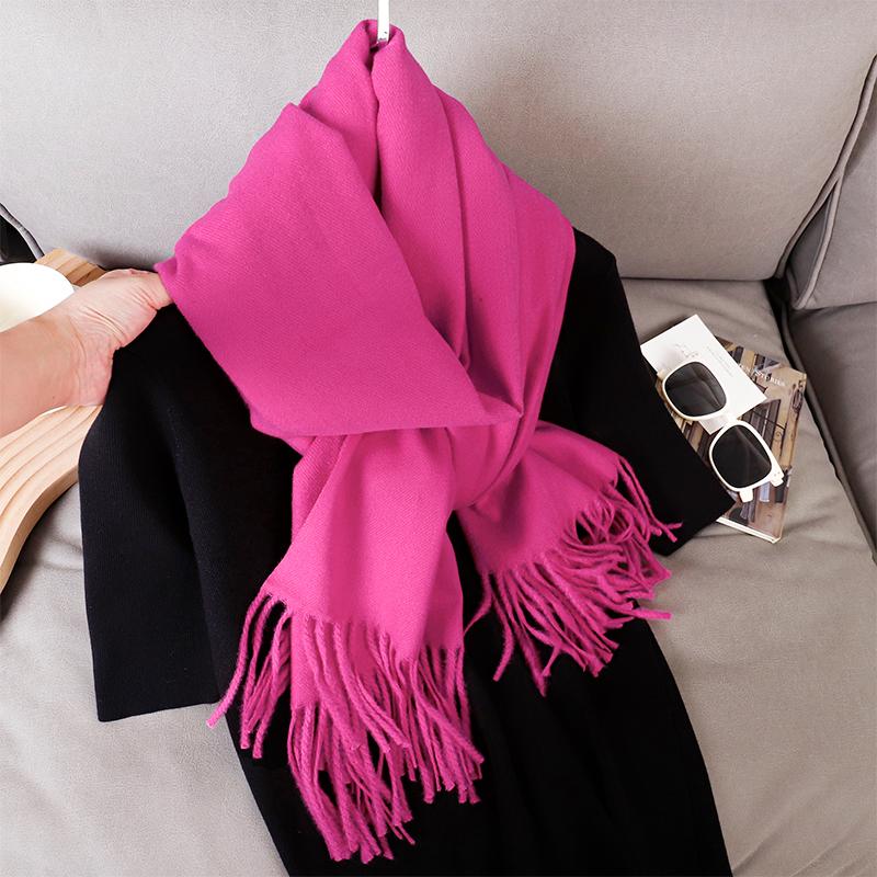 New 29 Color Winter Scarf For Women Long Warm Cashmere Scarves Solid Lady Shawl Wrap Hijab Female Pashmina Bandana Head Scarfs