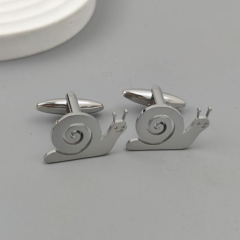 Cartoon Snail Gold Brooch Flat Cut Badge Daily Wear Men's Suit Shirt Accessories