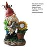 Realistic Resin Gnome Sculptures Solar Sunflower Garden Statue with LED Lights, Waterproof Figurine Gifts for Lovers Outdoor Patio Yard Lawn Decor And
