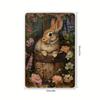 Vintage Metal Tin Sign Rabbit Flower Basket Wall Decor 8x12 Inch Home Bar Cafe