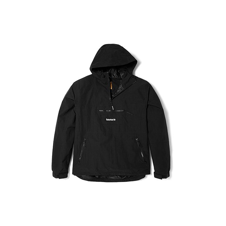 Timberland Men s Half-Zip Hooded Anorak Jacket Black A5ZZ1-001 L