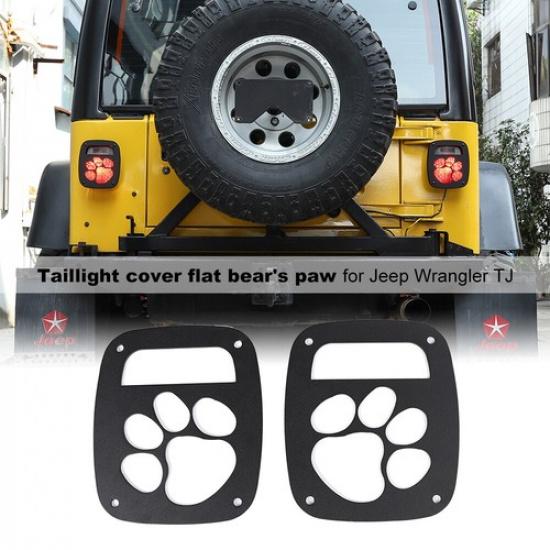 2x Aluminum Car Taillight Guard Rear Lamp Panel Cover For Jeep Wrangler TJ 97-06