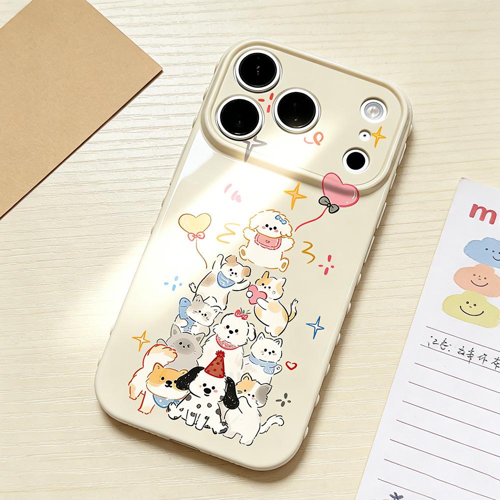 Dog birthday party suitable for iPhone17/17Pro mobile phone case anti-drop Apple 16/15 protective case new model