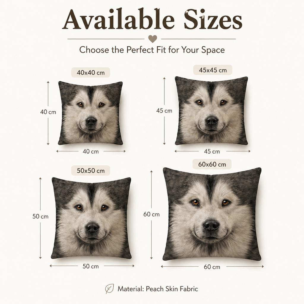 Cute Dog Face Cushion Cover Husky Corgi Pug 2D Flat Print Peach Skin Throw Pillow Case For Sofa Home Decor Pet Lover Gift 45X45