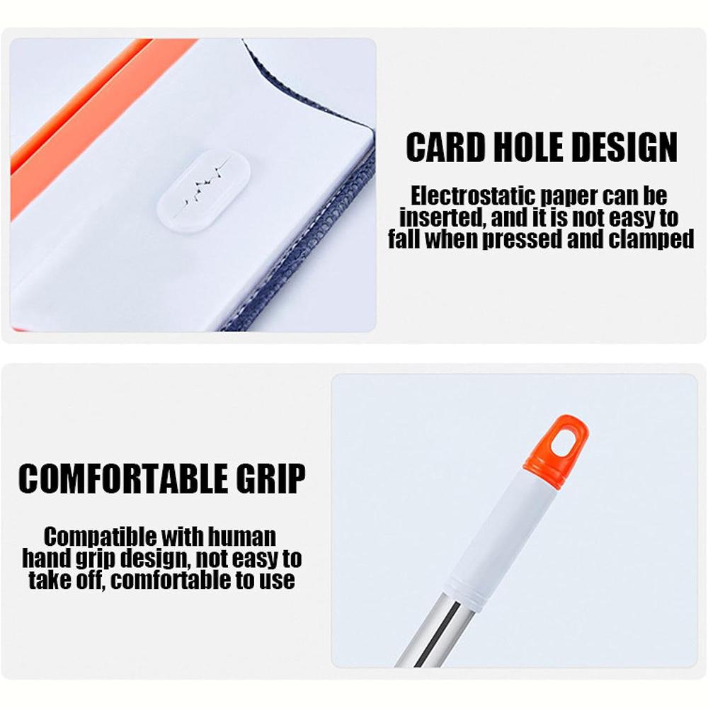 2-in-1 Window Shower Squeegee with Telescopic 47 Inch Extension Pole, 180 Degree Adjustable Head for High Indoor Outdoor Glass Cleaning