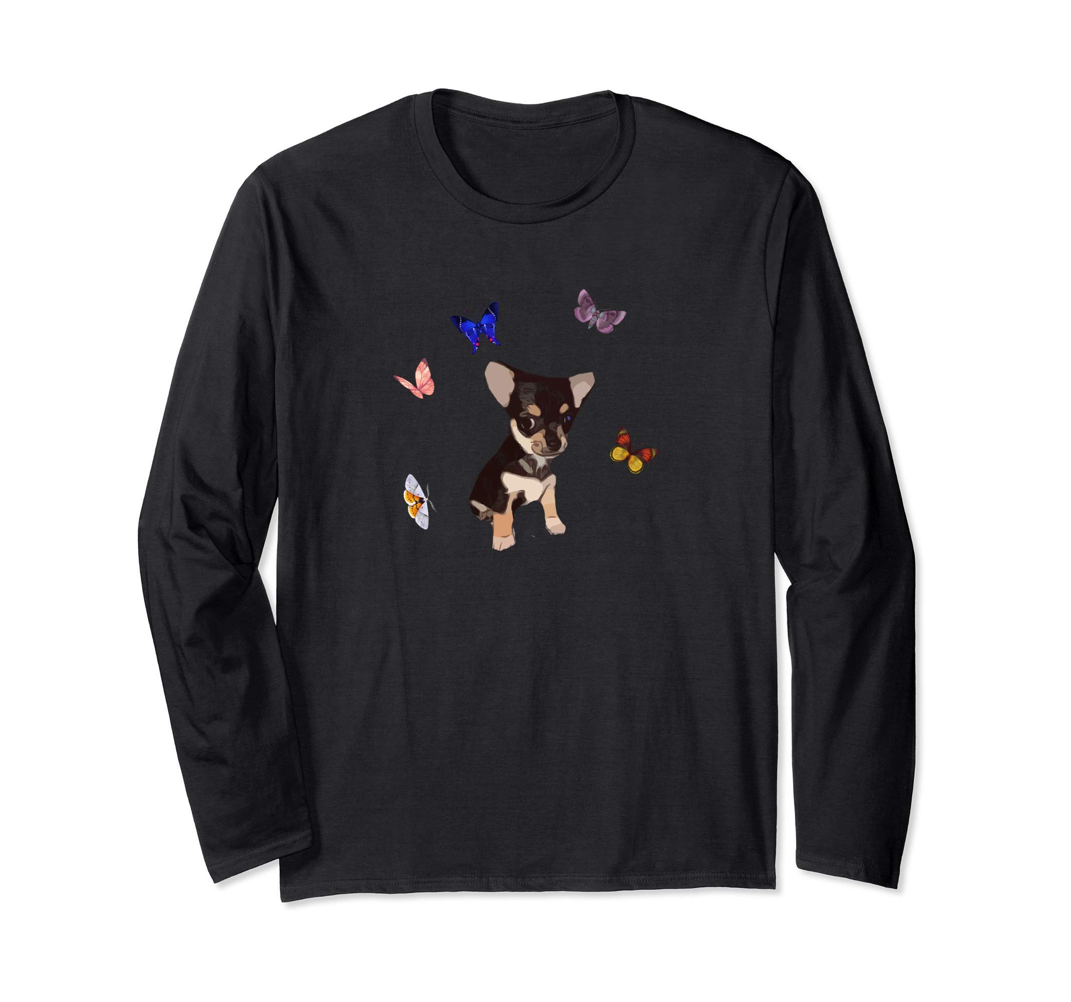 

Butterfly and Chihuahua Long Sleeve T-Shirt