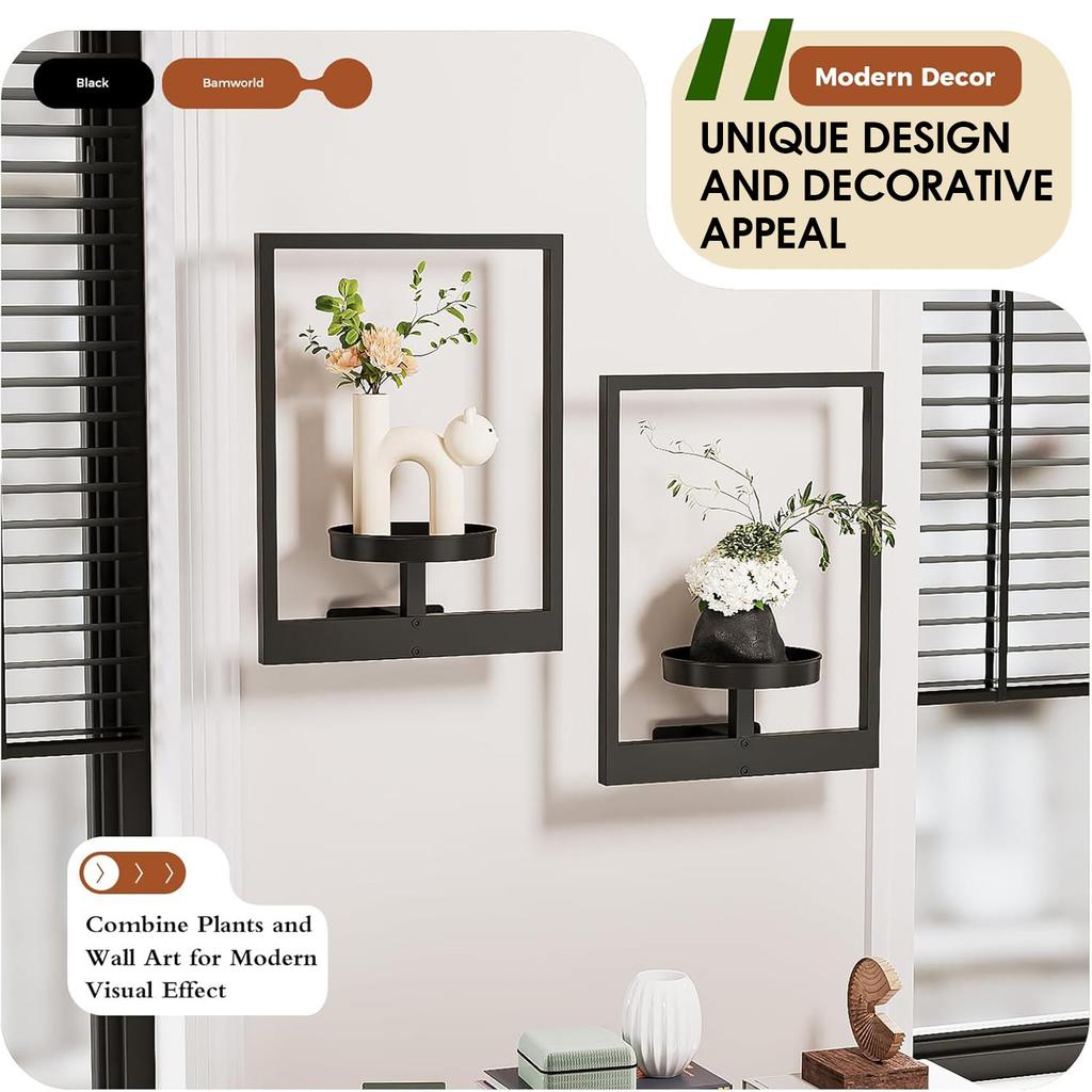 Wall Plant Holder Home Furnishing Decor Lightweight Material Modern Model Metal Vase Suitable for Bathroom Study Room