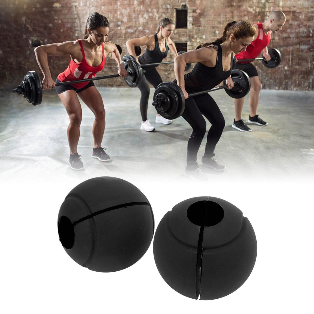 1 Pair of Barbell Dumbbell Curved Bar Grip Round Spherical Silicone Non Slip Thickened Grip for Massive Arm and Muscle Building