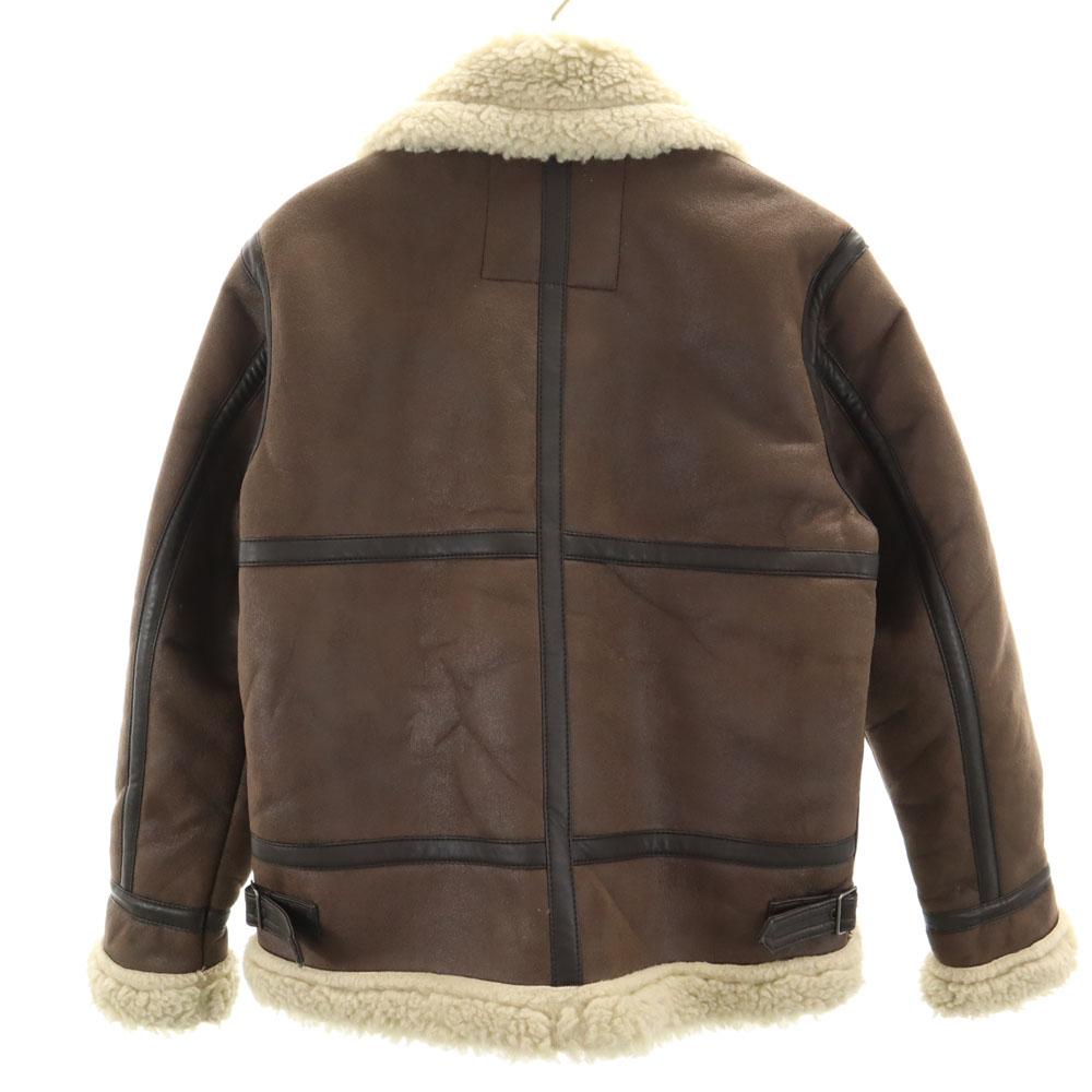 ALPHA INDUSTRIES INC B-3 Fake Mouton Jacket S Brown Bomber Flight Women Used