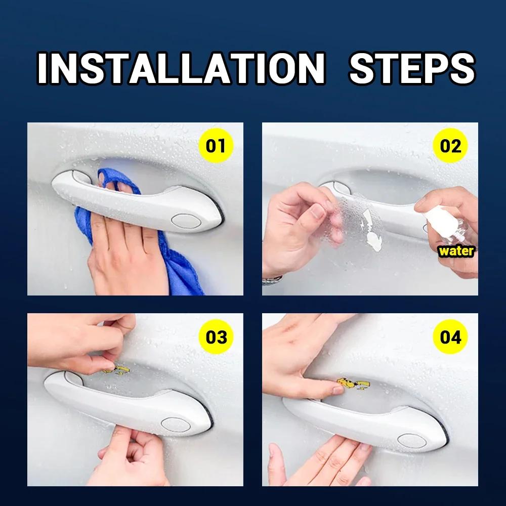 Car Sticker Ford 8pcs Transparent Car Door Handle Protector Film Sticker Anti Scratch Decal For Ford Fiesta Mondeo Fusion Explor