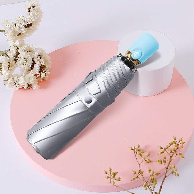 

Automatic weather and rain parasol Small fresh color scheme handle umbrella
