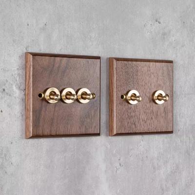 Retro 1/2 Way For Toggle Switch Plate Made of Solid Black Walnut Wood