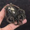 Peanut Wood Jasper Pendant Copper Wire Wrapped Pendant Gemstone Jewelry Octopus Pendant Copper Wire Jewelry Gift For Mother Handmade Pendant
