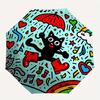 1pc Rainbow Cat Automatic Open/close Umbrella, 8-Rib sturdy structure, Portable Travel Umbrella, Parties, Everyday Use, Outdoor Accessory, A