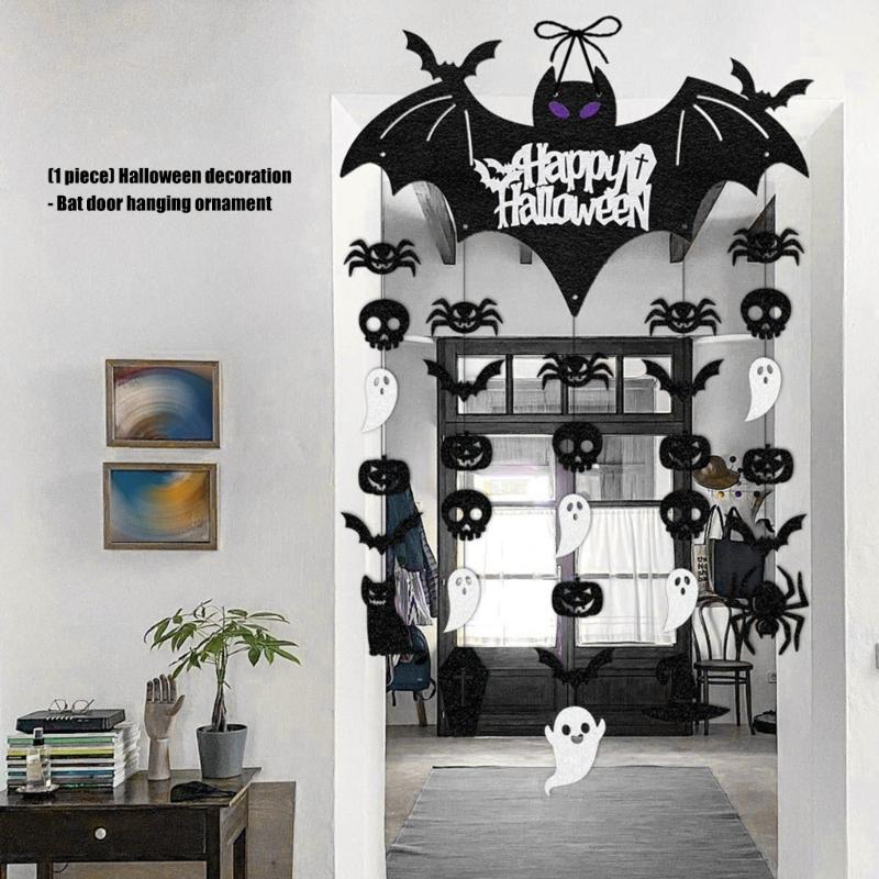 Portable Paper Bat Ornament Easy Install Halloween Window Wall Decorations For Home Office Party