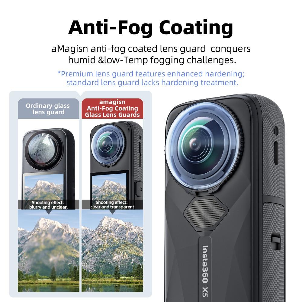 aMagisn Glass Lens Guards for Insta360 X5 ,Premium & Standard Lens With sensors Camera Protection Accessories for Insta360 X5