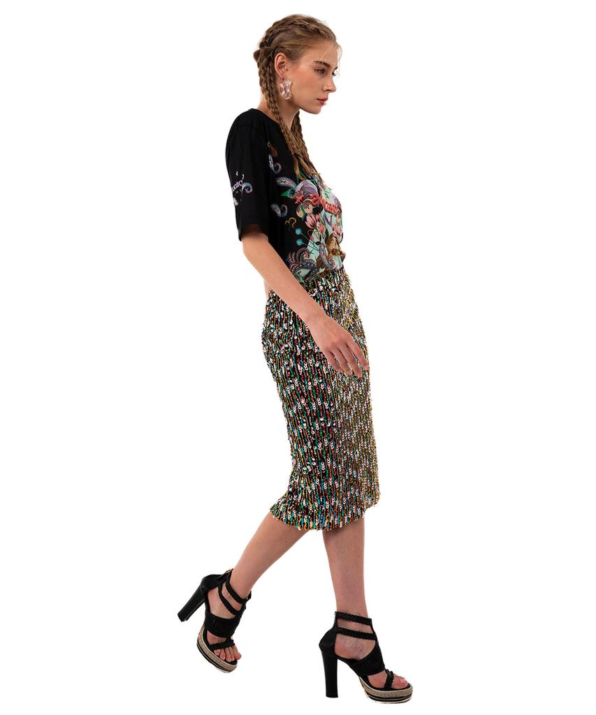 GREEDILOUS Green Diagonal Line T-Shirt