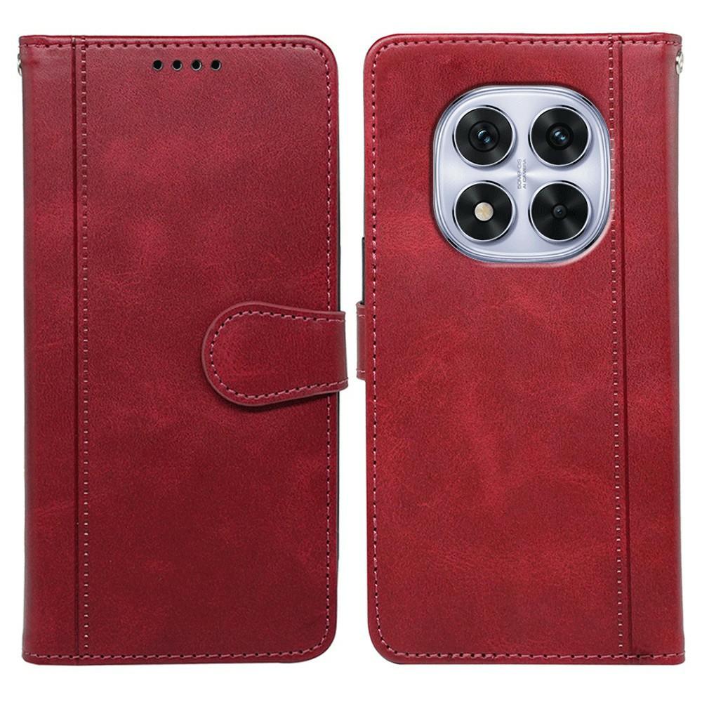 

For Xiaomi Redmi Note 14 Pro 4G Case Calf Texture Leather Stand Book Style Phone Cover Red