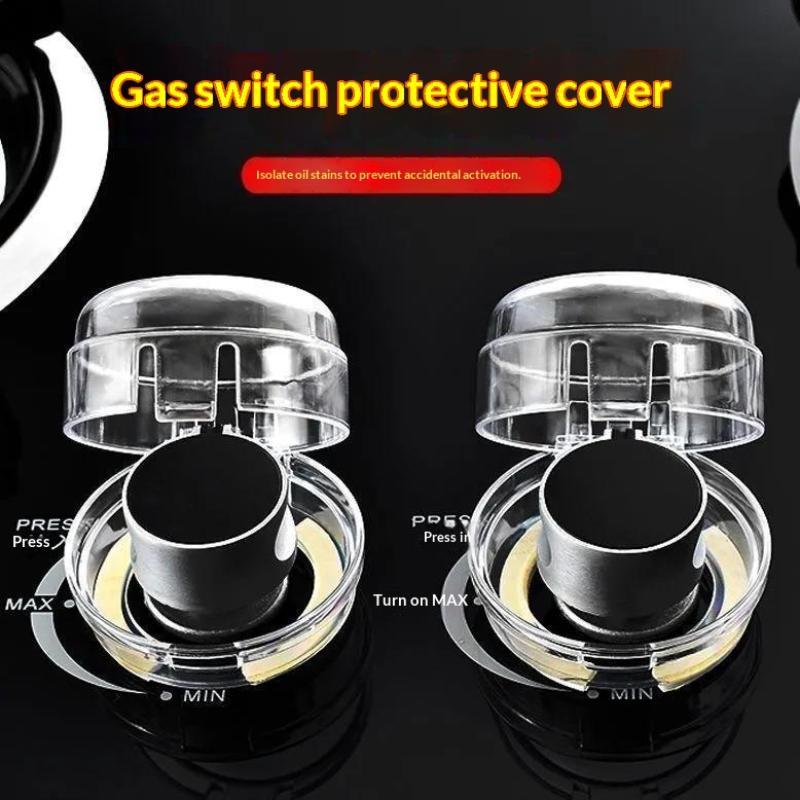 2Pcs Dustproof Clear Stove Knob Protector Durable Gas Oven Stove Knob Guard for Home Kitchen Daily Use Child Safety