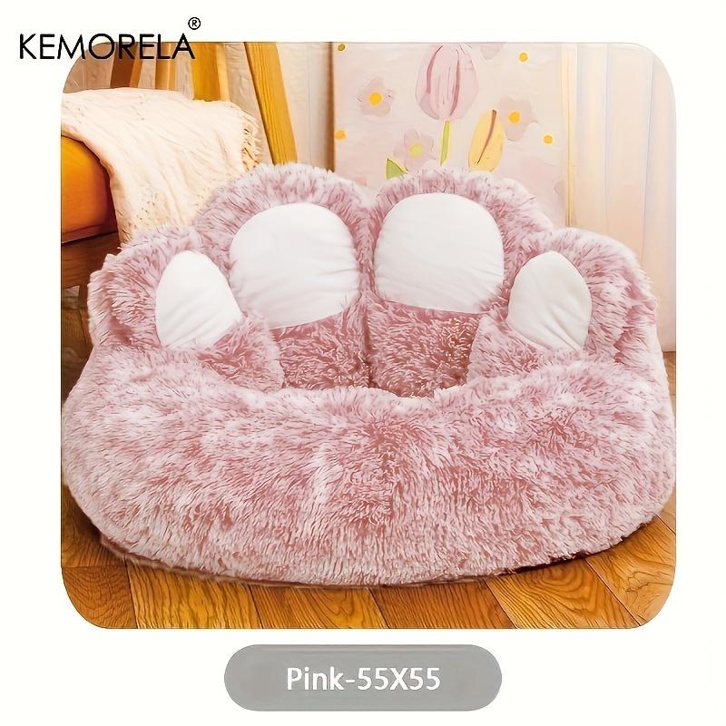 KEMORELA Creative Bear Paw-Shaped Plush Pet Nest Non-Slip Bottom Design Soft Cat Dog Nest Suitable for Small Pet Cats and Dogs