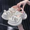 Fashion Cute Pearls Chain Chunky Sandals Women Fashion Diy Eva Platform Clogs Shoes Woman Outdoor Non Slip Soft Bottom Sandles Female