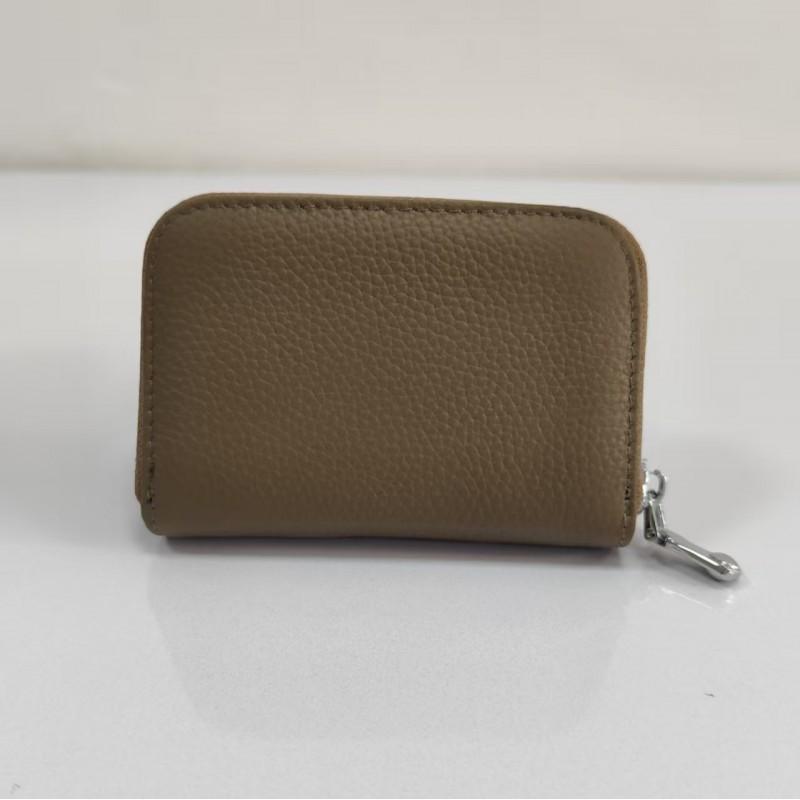 Small Single-head Cowhide Zipper Women s Card Bag Multi-functional Multi-card ID Urban Simplicity 11.5x2.5x7.8