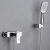 Chrome Brass Simple Shower Set Wall Mounted Hot Cold Water Mixer Faucet Shower Lift Shower Faucet Handheld Shower Set