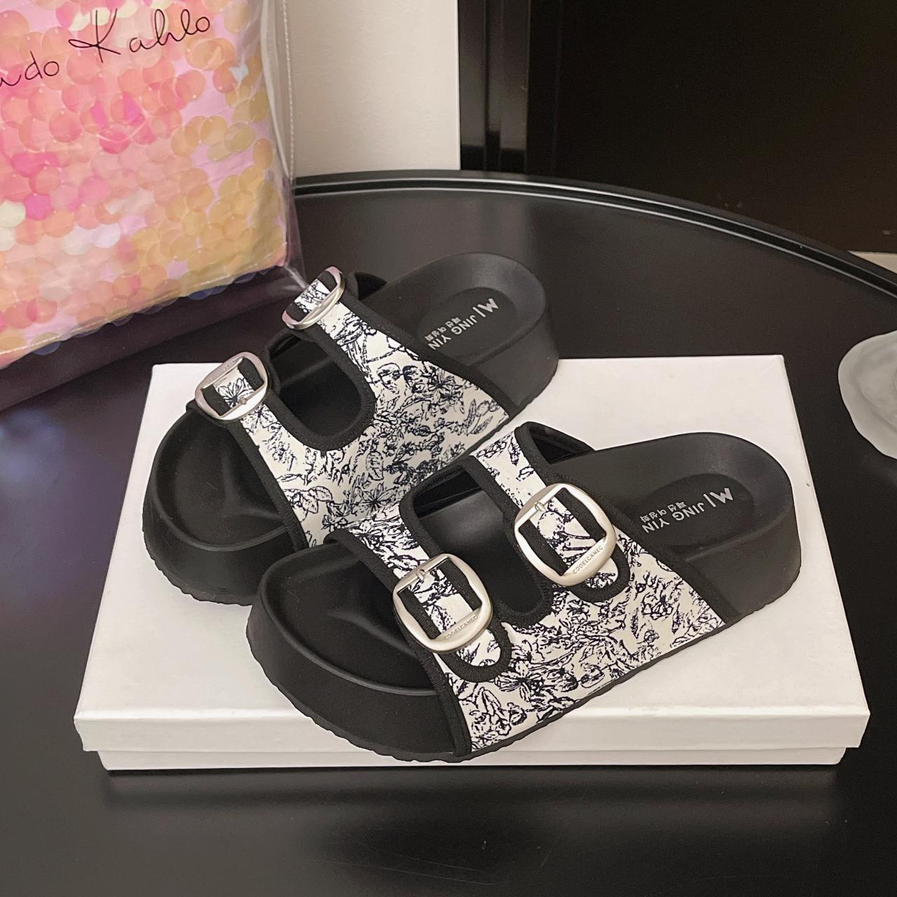 

Fashion Women Open Toe Slippers Heeled Sandals Platform Casual Shoes 2025 Fashion Comfort Walking Summer Slides Shallow Woman Zapatillas 40 белый