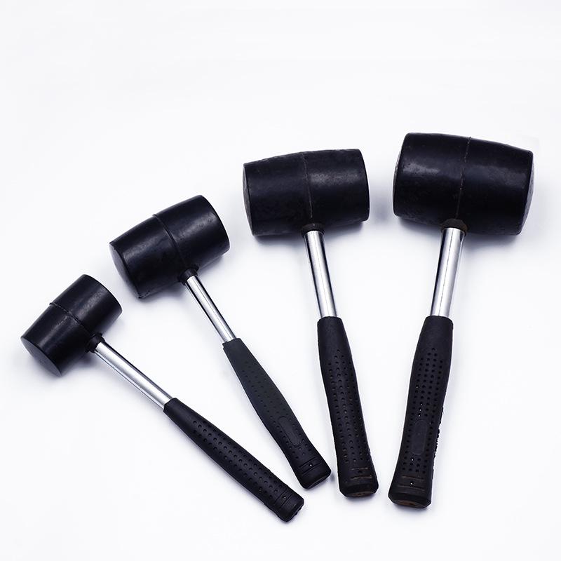Steel Pipe Handle Hammer with Black and White Rubber Mallets for Floor Installation