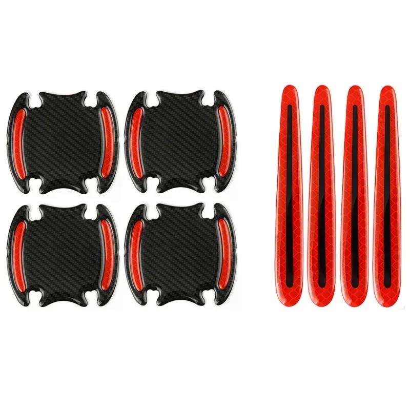 4/8PCS Car Door Handle Reflective Sticker Protection Sticker Door Handle Paint Surface Anti-scratch Reflective Sticker Interior Mirrors 6