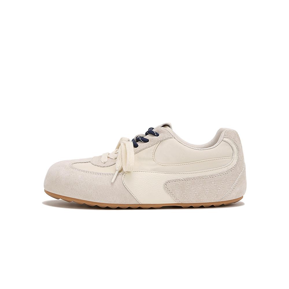 Cowhide version~ Su Yinyin has the same big-headed little cute mandarin duck shoelaces to increase the height, casual moral training shoes, women's Fo