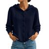 Cardigan da donna con cappuccio in maglia a trecce colorato con chiusura a bottoni per autunno inverno