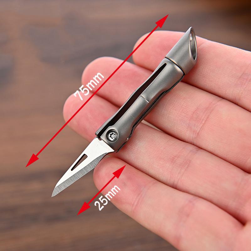 Pure Titanium Mini Knife Demolition Express Knives Keychain Pendant Letter Opener Unboxing Knife Portable EDC Tool