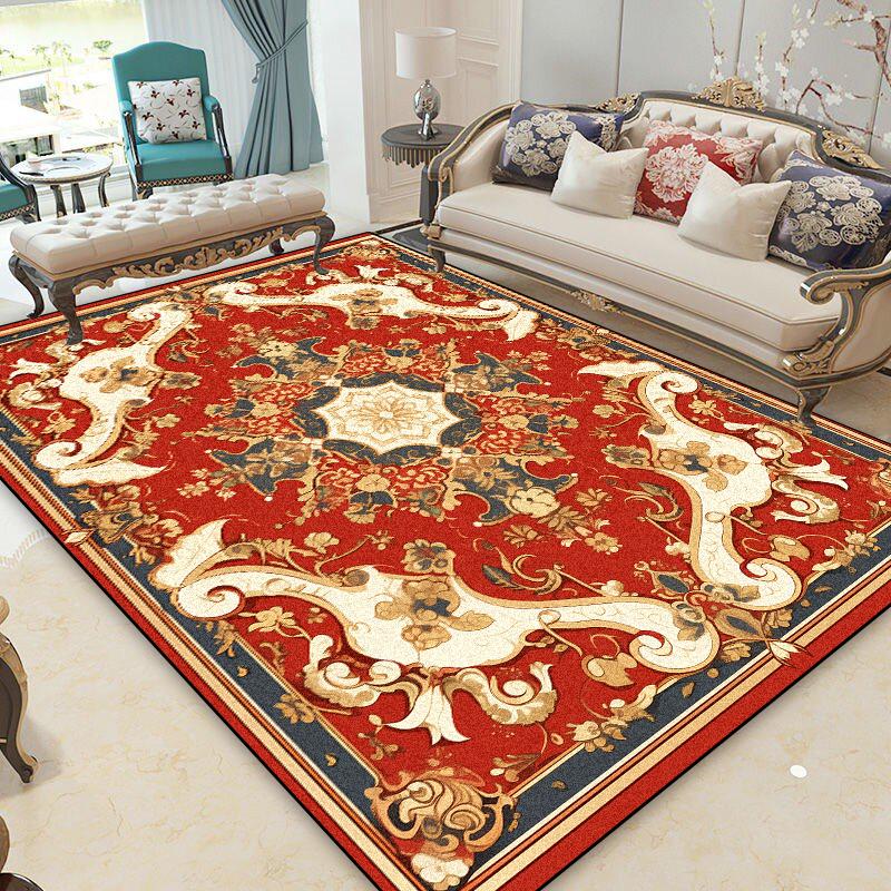 Persian Luxury Red Carpets Living Room Printing Home Decoration Large Area Soft Rugs 140x200 Bedroom Lounge Non-slip Floor Mats