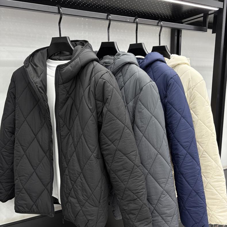 2025 Men's Hooded Winter Cotton Jacket - Solid Color, Warm, Casual, High Quality