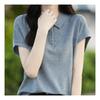 Navava Women Simple Rib Cap Sleeve Collar KniT T shirT Nk2212
