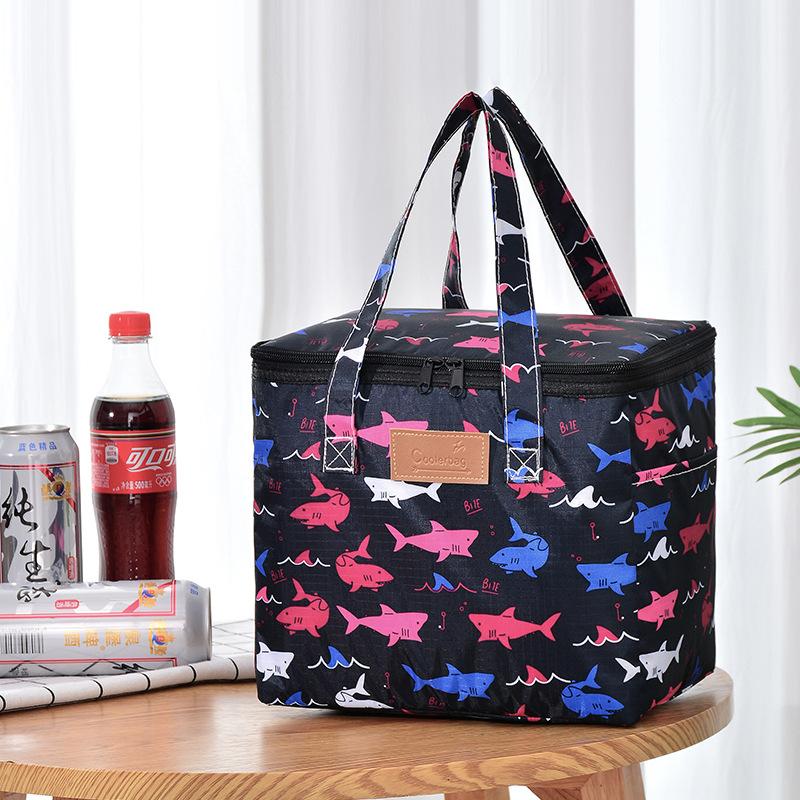Printed Outdoor Picnic Bag Ice Pack Takeaway Insulation Pack Fresh Portable Lunch Box Bag Travel Food Storage Breakfast Bag