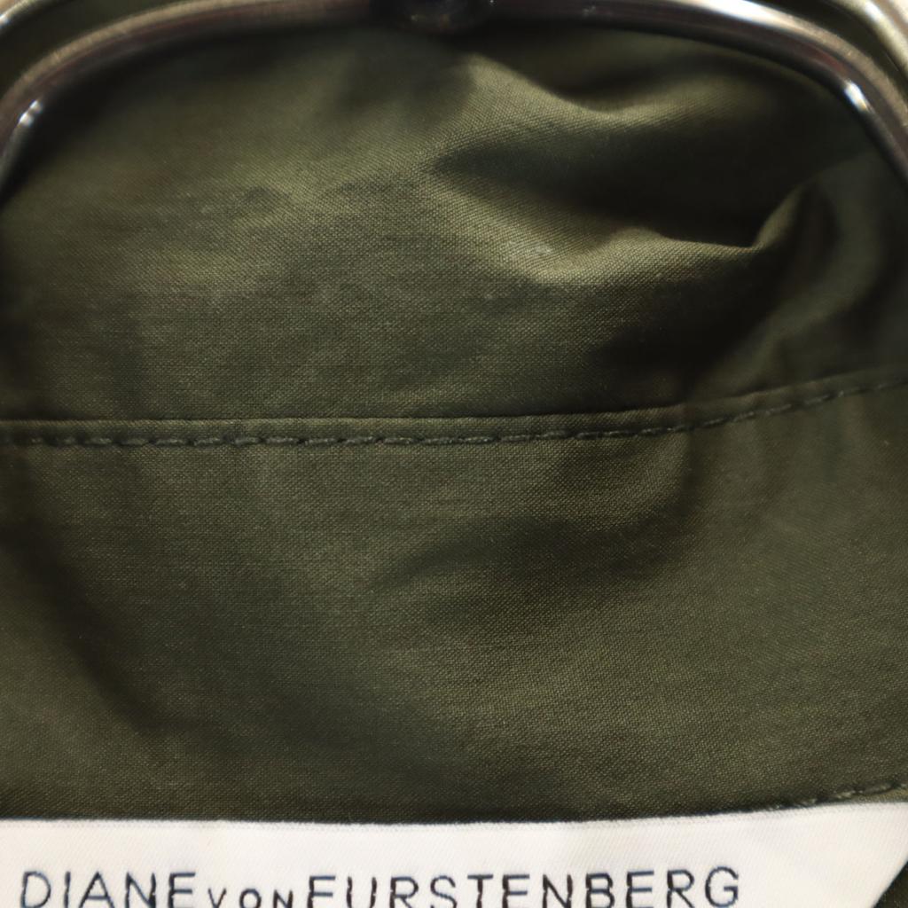 Diane von Furstenberg Rochie wrap cu mânecă scurtă kaki militar Femei Second-hand